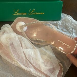 Lauren Lorraine Sparkling Pink Jelly Flip Flops